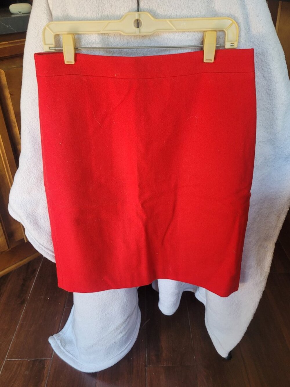 Red wool blend J. Crew pencil skirt